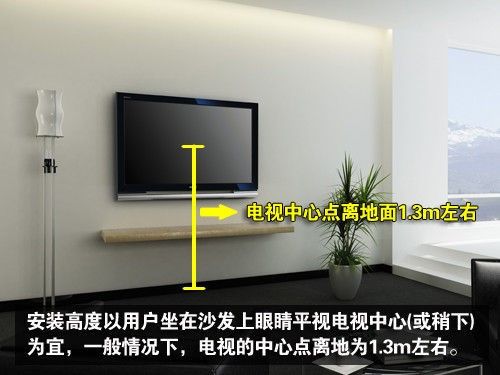 液晶电视挂墙高度，液晶电视机挂墙上安装高度